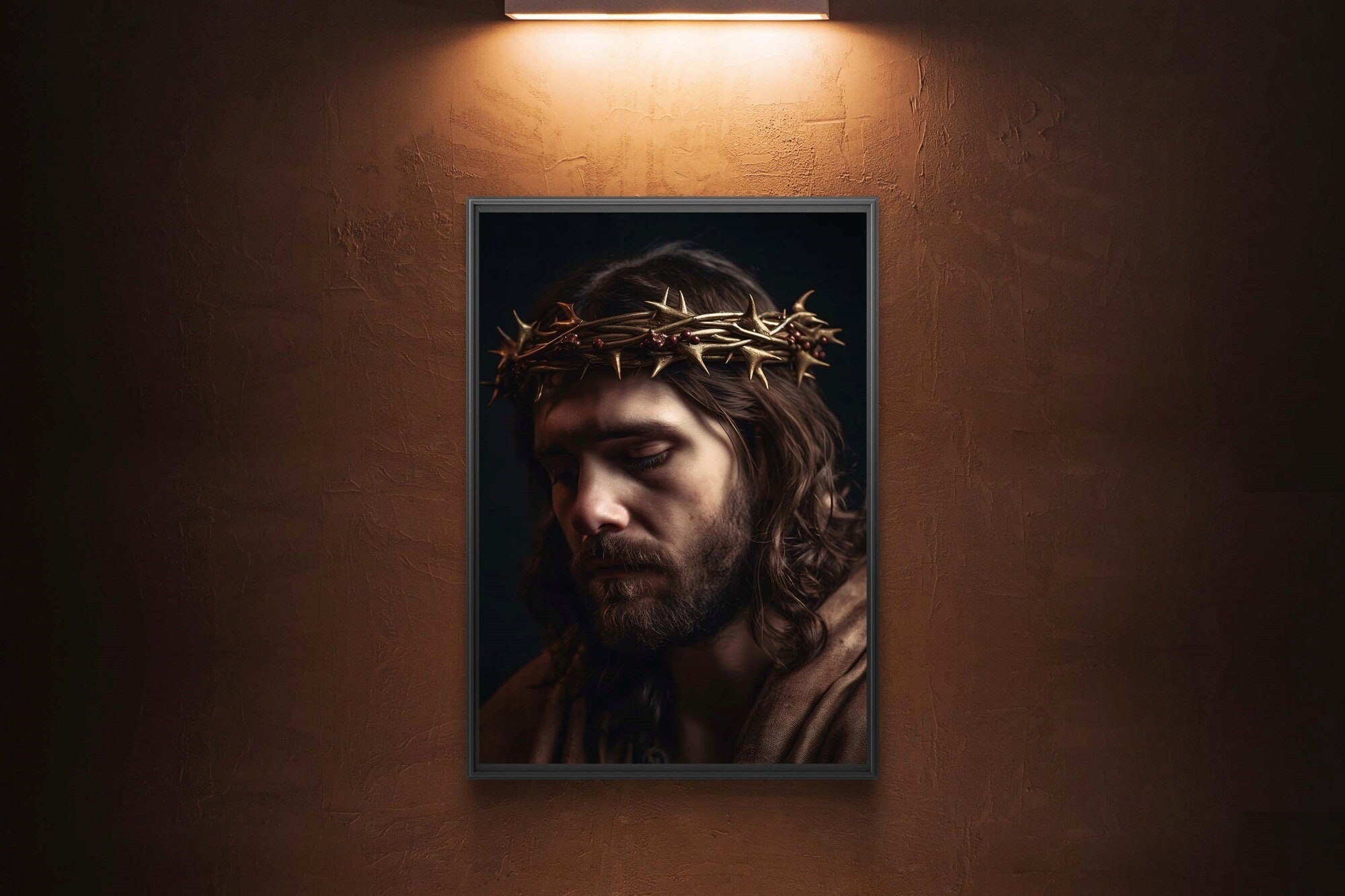 Jesus Christ Portrait crown of Thorns Original Digital Art Good Friday ...