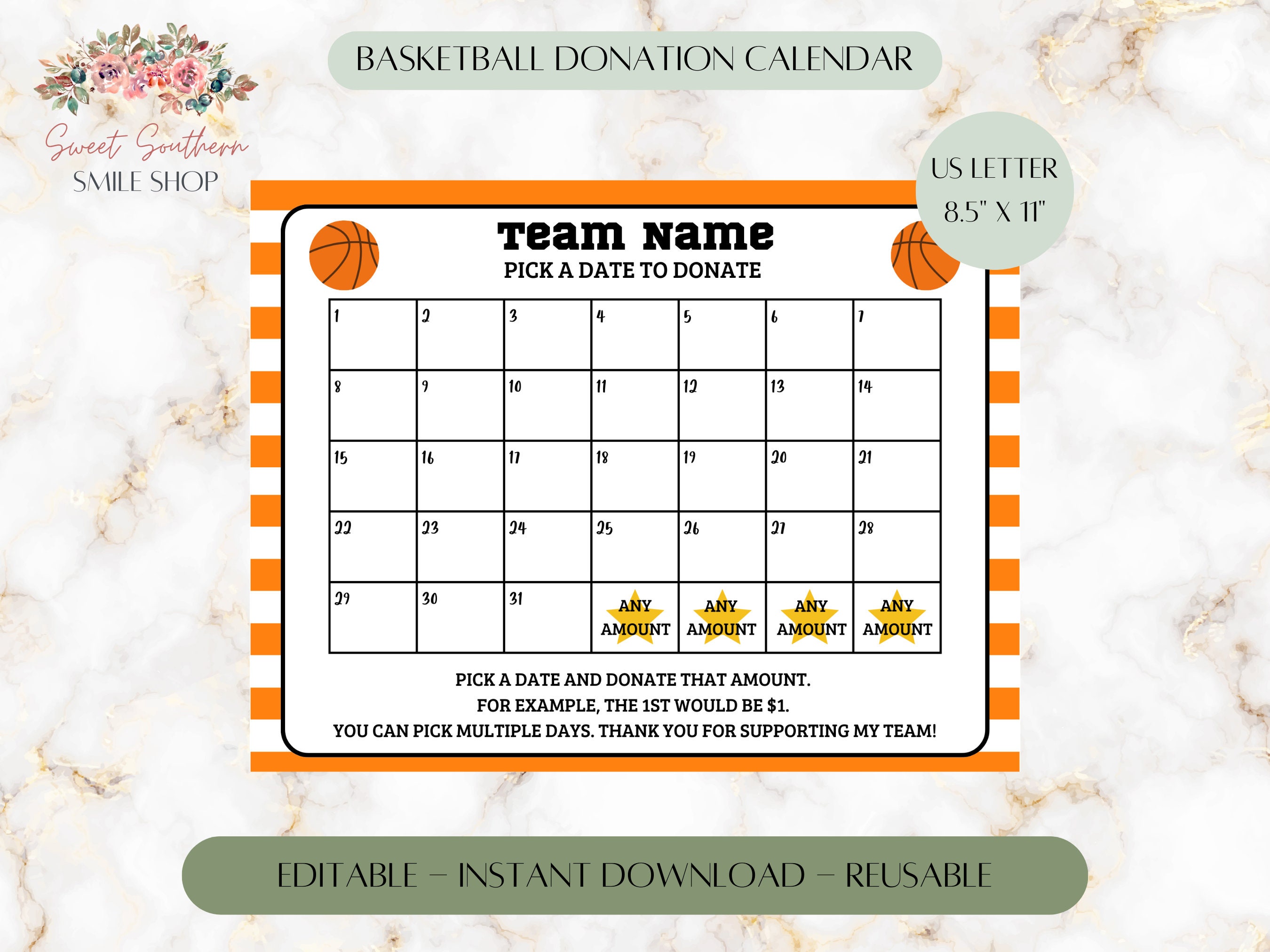 Fundraising Calendar - Etsy