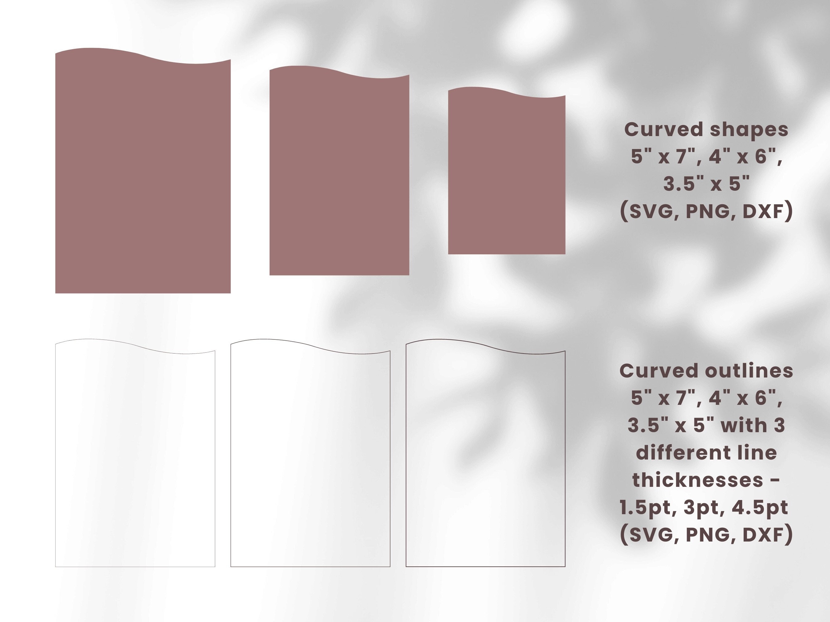 Curved Shape SVG and Curved Outline SVG, Boho SVG Cut Files, Curved Png ...