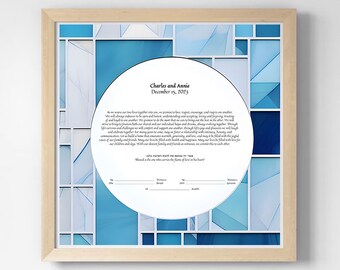 Modern Ketubah, Watercolor, Customize for Reform or Interfaith Jewish Wedding Vows