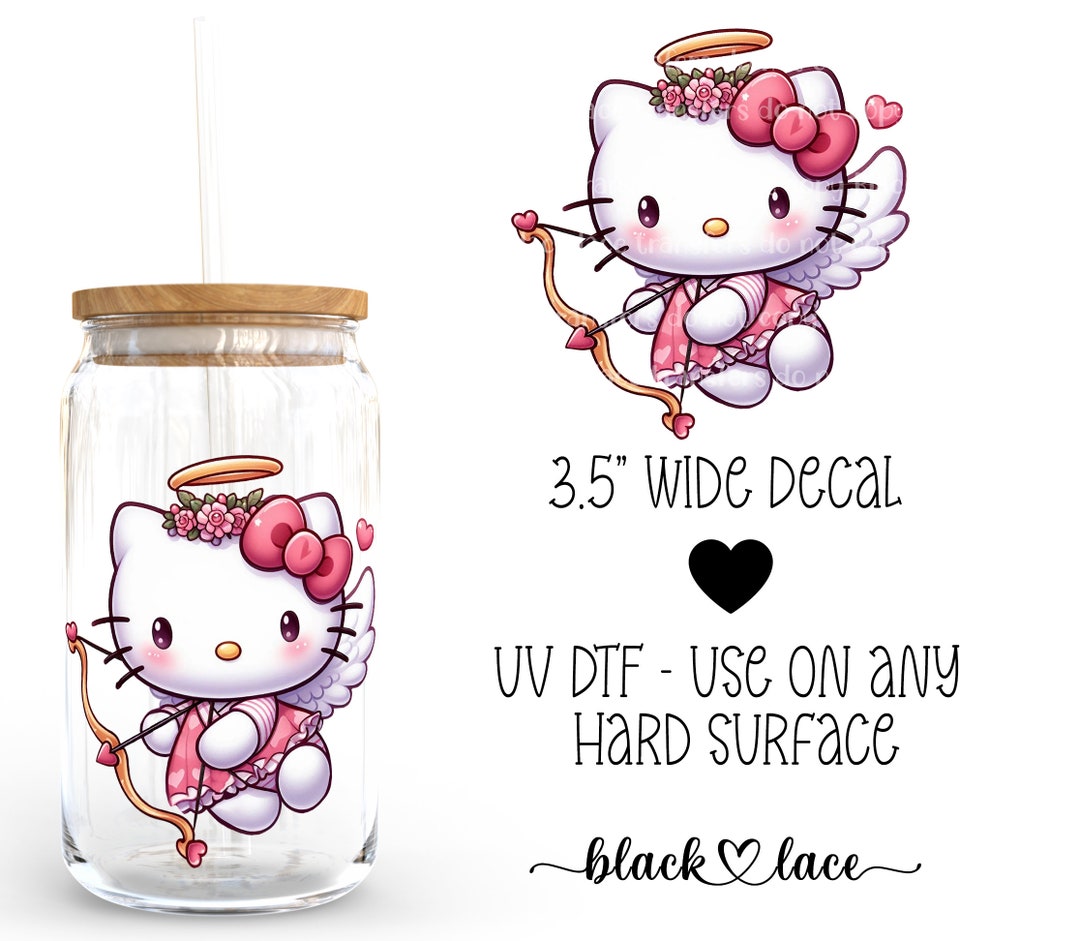 UV DTF Cup Wrap | Libby Beer Can Glass 16oz | Kitty Love | - Etsy