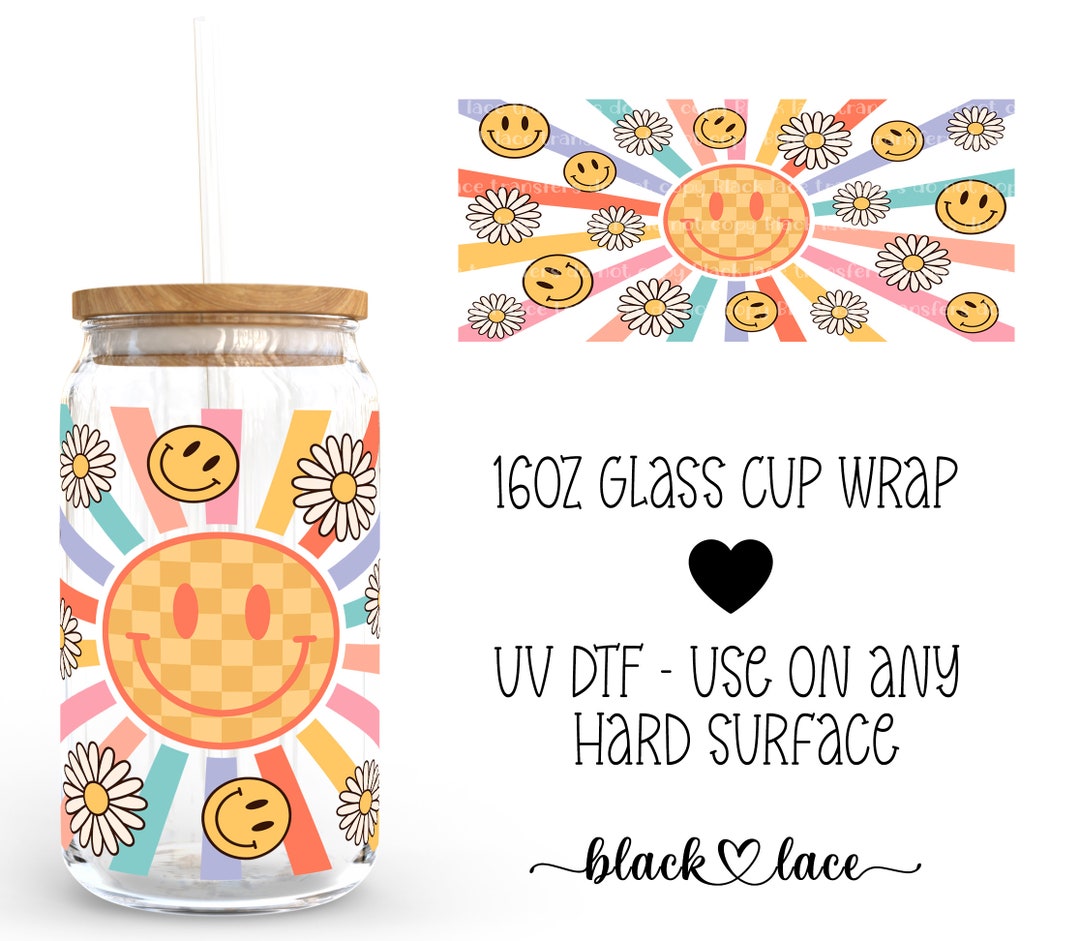 UV DTF Cup Wrap | Libby Beer Can Glass 16oz | Summer Smiles | - Etsy