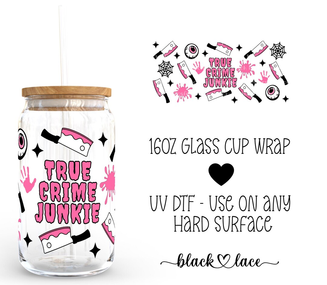 UV DTF Cup Wrap | Libby Beer Can Glass 16oz |true Crime Junkie | - Etsy