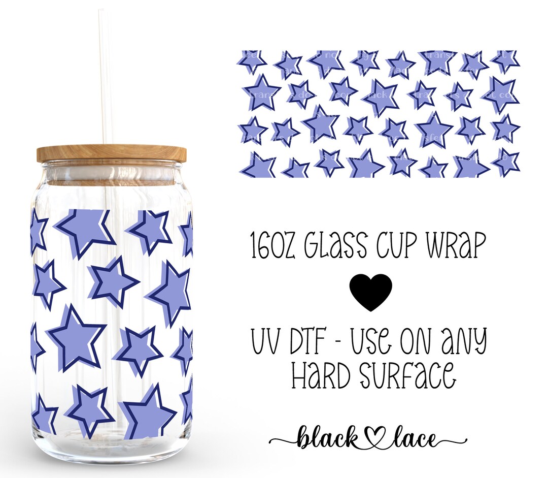 UV DTF Cup Wrap | Libby Beer Can Glass 16oz | Stars | - Etsy