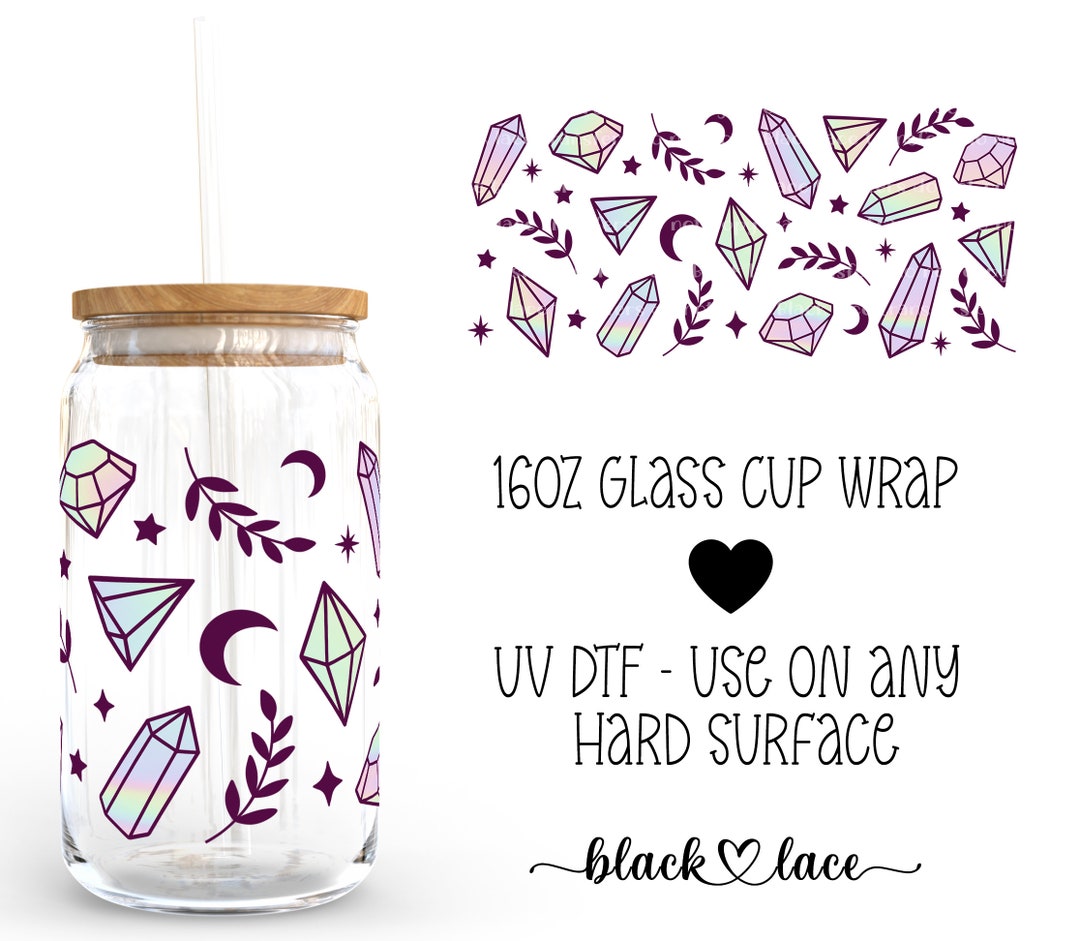 UV DTF Cup Wrap | Libby Beer Can Glass 16oz | Crystals | - Etsy
