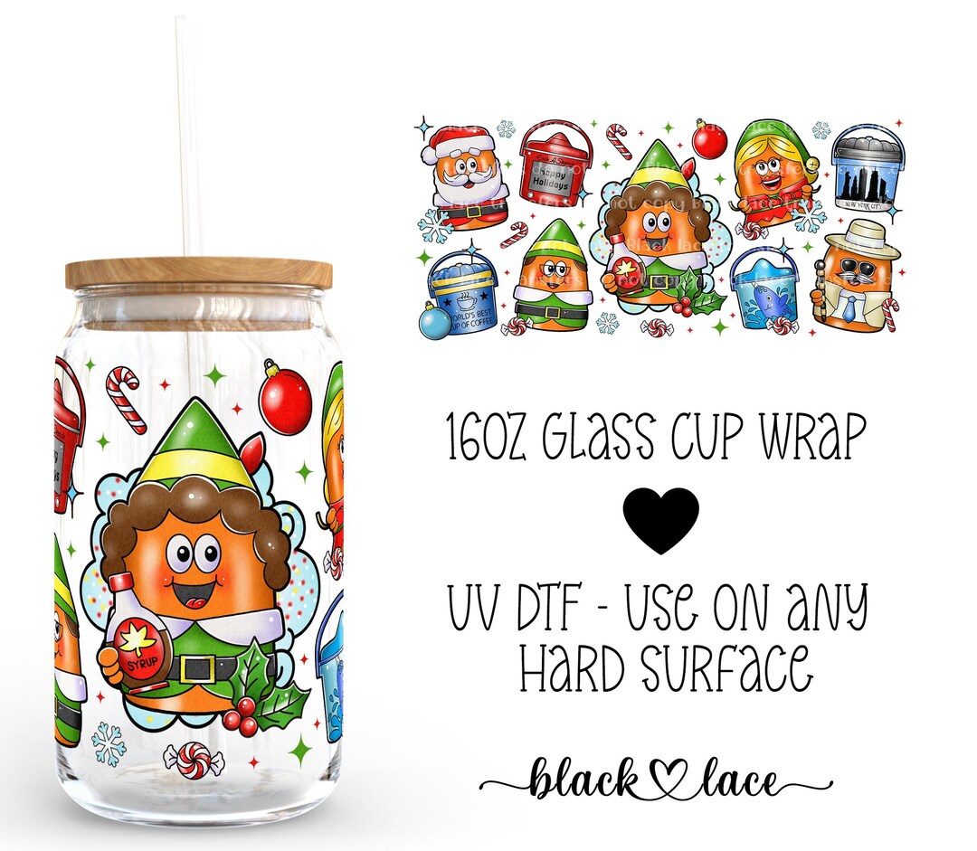 UV DTF Cup Wrap | Libby Beer Can Glass 16oz | Elf Nuggets | - Etsy