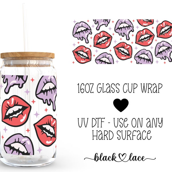 UV DTF cup wrap | Libby Beer Can Glass 16oz | Lip Smacker |