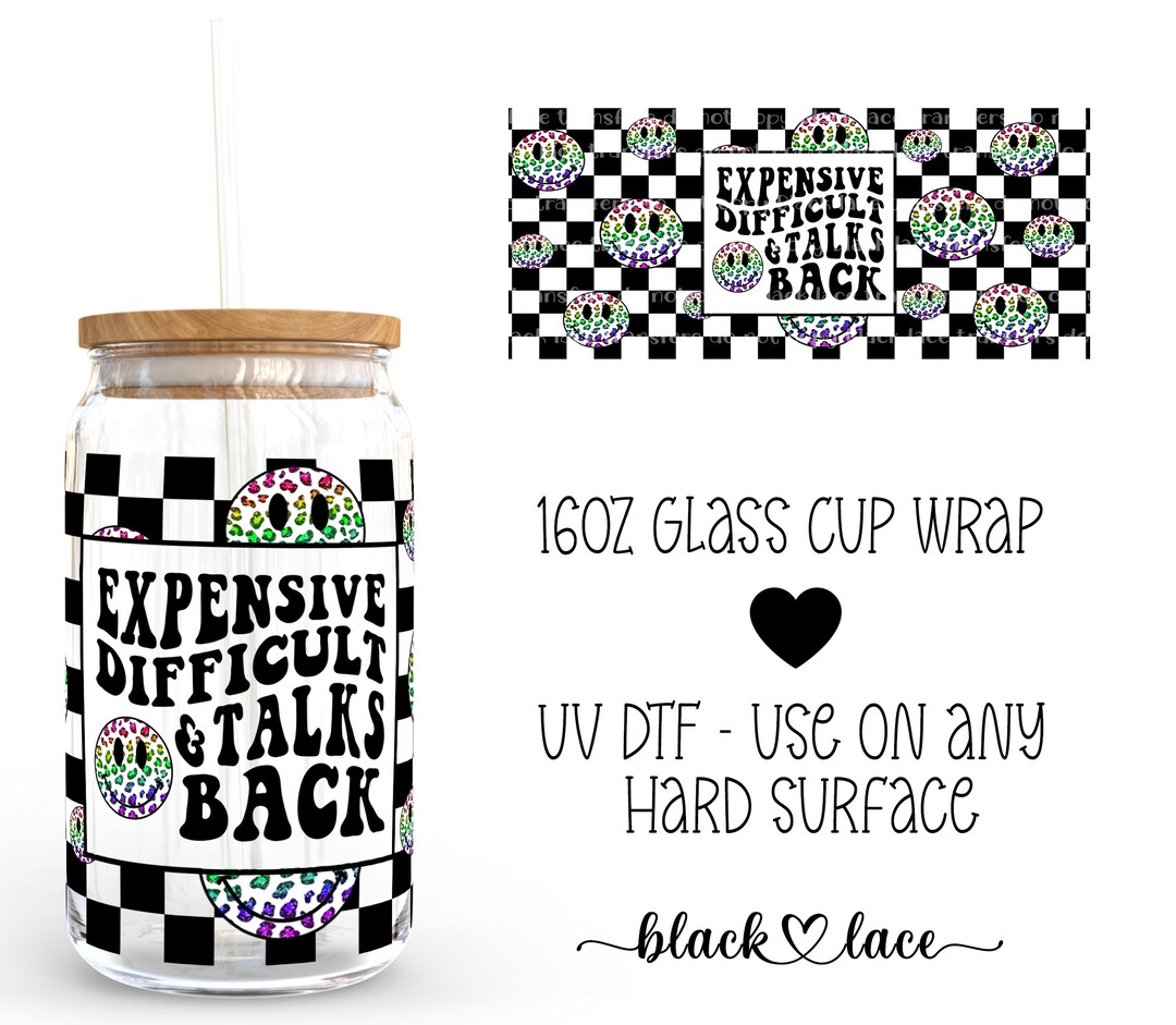 UV DTF Cup Wrap | Libby Beer Can Glass 16oz | Expensive Difficult and ...