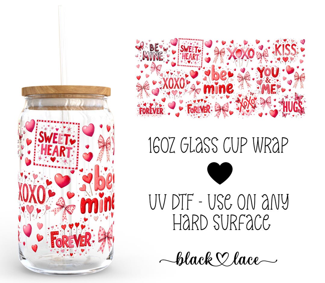 UV DTF Cup Wrap | Libby Beer Can Glass 16oz | Be Mine Forever | - Etsy