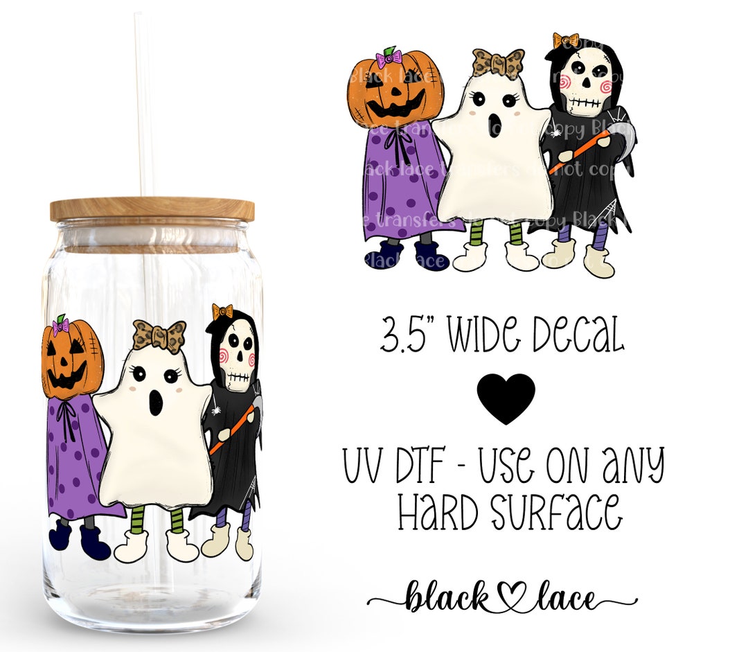 UV DTF Cup Wrap | Libby Beer Can Glass 16oz | Halloween Friends | - Etsy