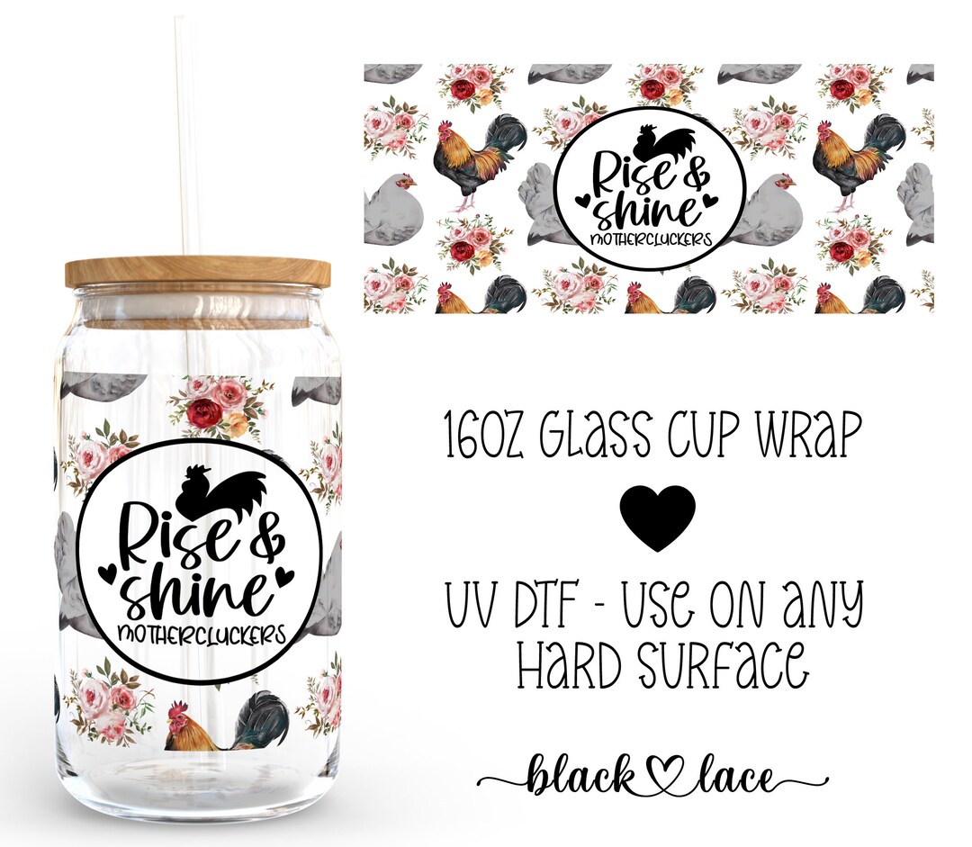 UV DTF Cup Wrap | Libby Beer Can Glass 16oz | Rise and Shine | - Etsy