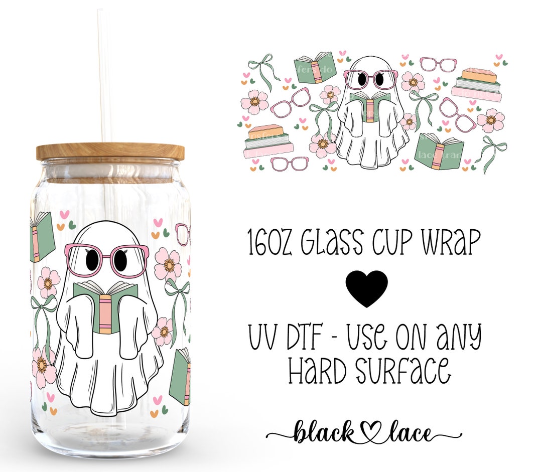 UV DTF Cup Wrap | Libby Beer Can Glass 16oz | Ghostie Books | - Etsy