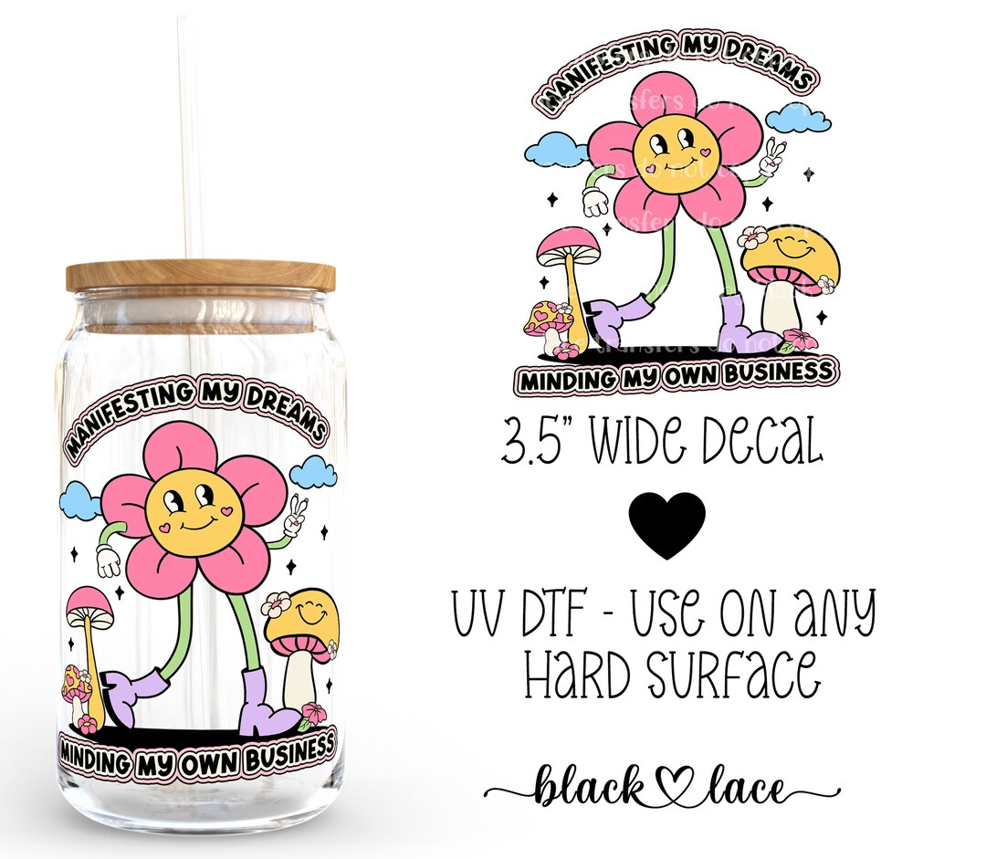 UV DTF Cup Wrap Libby Beer Can Glass 16oz Manifesting My Dreams - Etsy