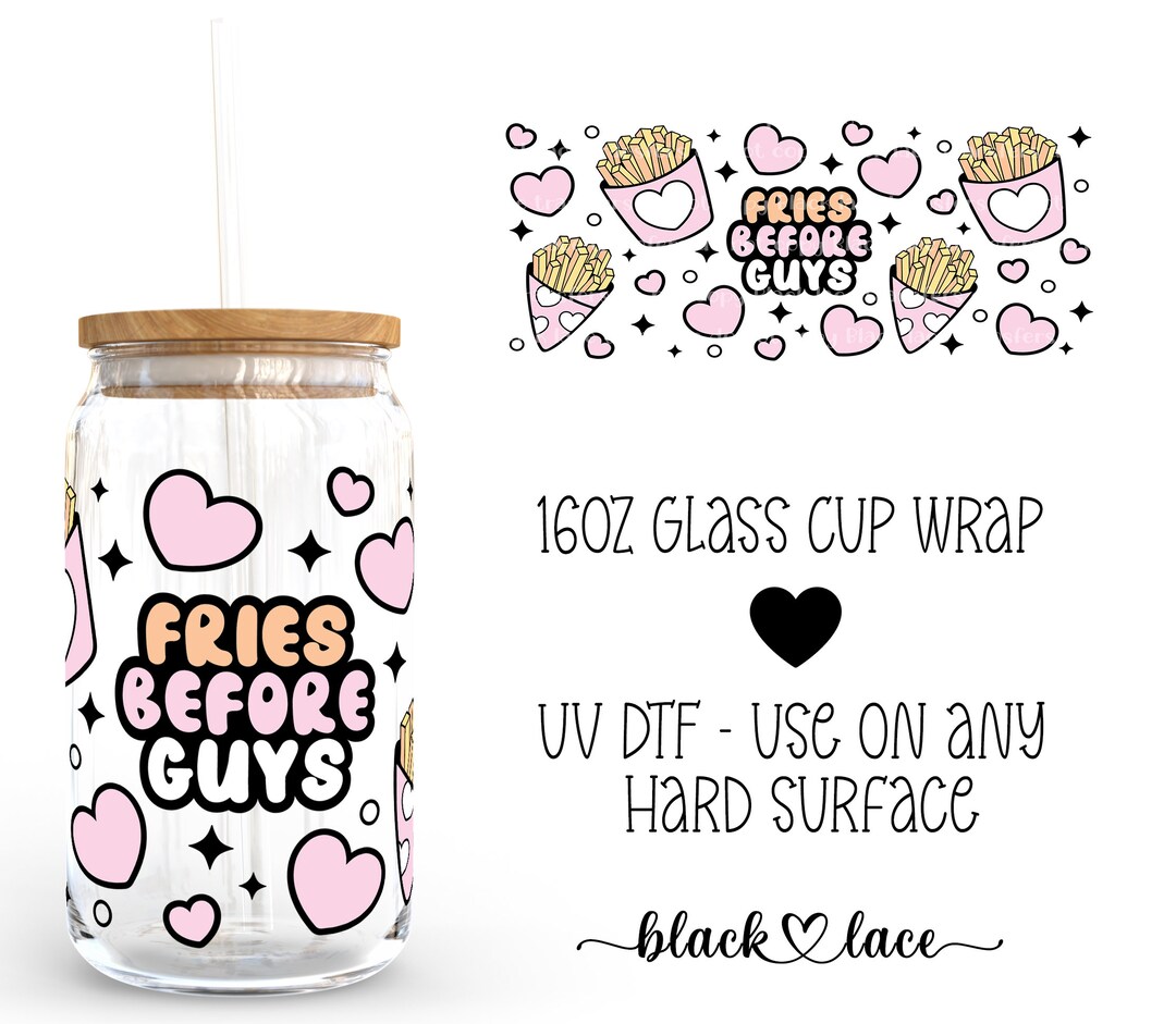 UV DTF Cup Wrap | Libby Beer Can Glass 16oz | Fries Before Guys | - Etsy