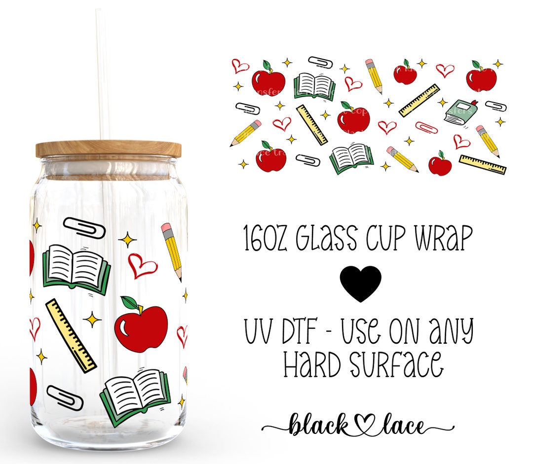 UV DTF Cup Wrap | Libby Beer Can Glass 16oz | Teacher Supplies | - Etsy