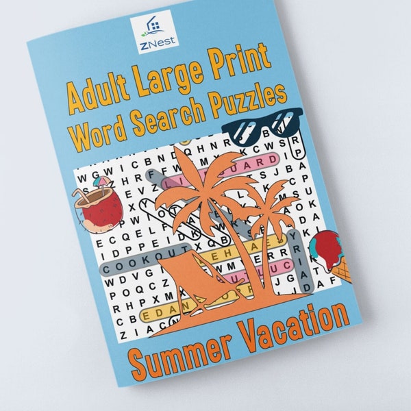 Adult Large Print Word Search Puzzle Summer Vacation (downloadable PDF)