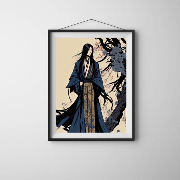 Kimono Robes that Will Take You Back in Time, A Perfect Blend of East Asian Art Styles, Ancient china art style, Digitale art print, Chinese