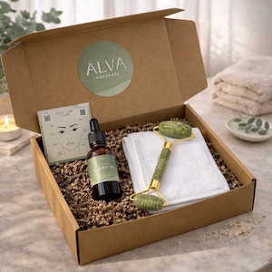 Jade Stone Face Roller: Beauty & Self-Care Gift with 100% Jojoba Oil