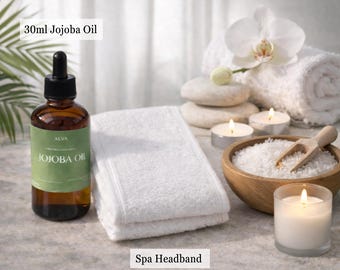 Natural Jojoba Oil for Gua Sha, Face Roller | 30ml Facial Massage Skincare (Spa Headband)