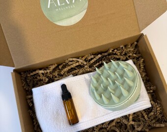 Scalp Massager Set: Jojoba Oil Gift, Hair Care Gift