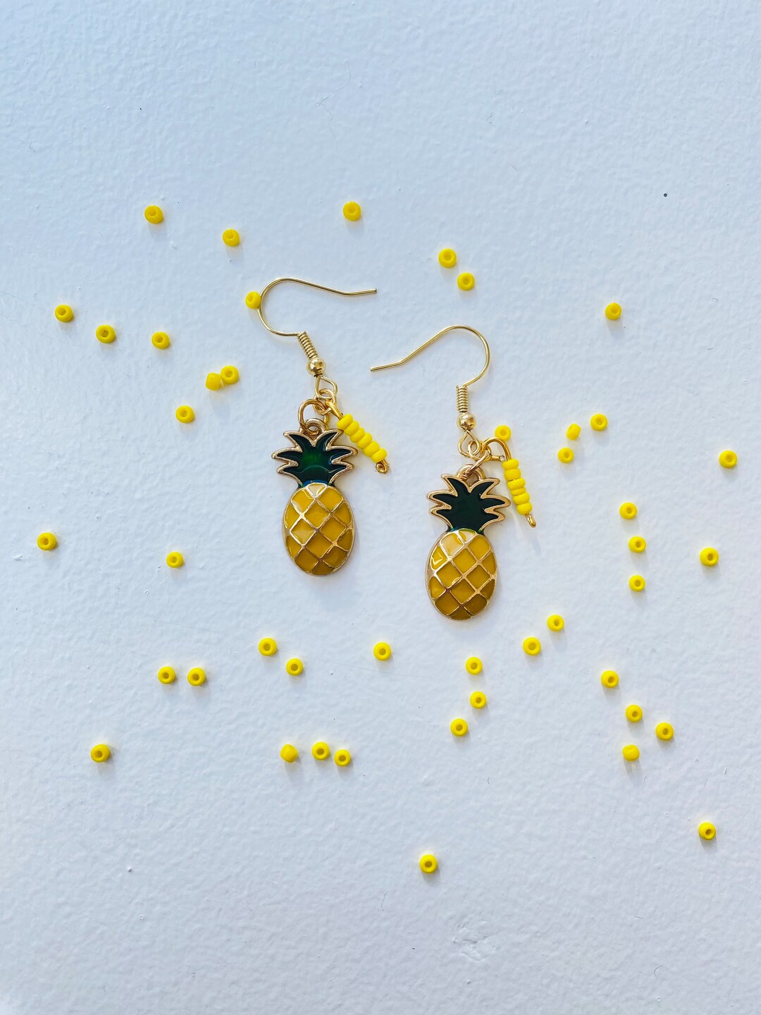 Pineapple Dangle Earrings Cute Pineapple Earrings Summer Etsy