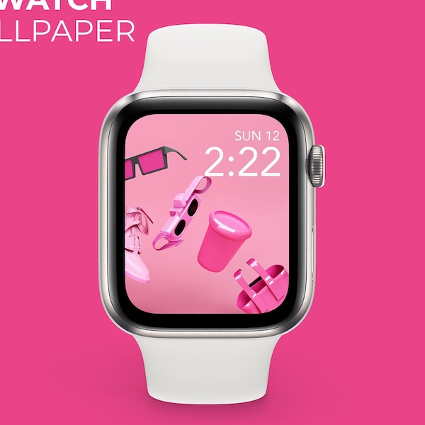 3D Pink Apple Watch Wallpaper | 3D Smartwatch Background | Lock Screen | 3D Apple Watch Wallpaper | 3D Aesthetic Pink Doll Watch Wallpaper