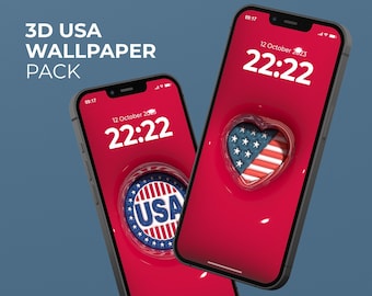 Tapety na telefon z flagą USA 3D | Nadmuchany ekran blokady iPhone'a Samsung