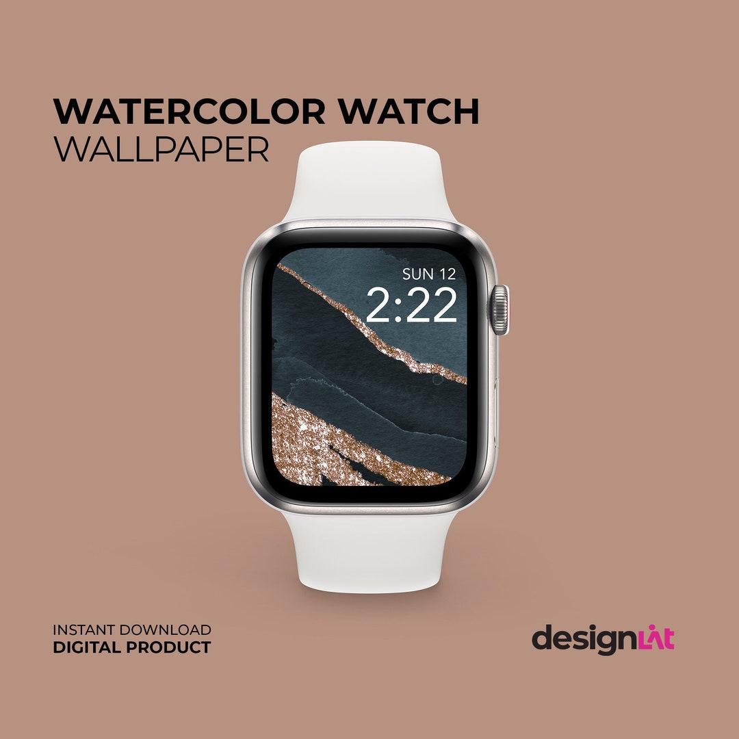 Watercolor Glitter Apple Watch Wallpaper Marble Smartwatch Background