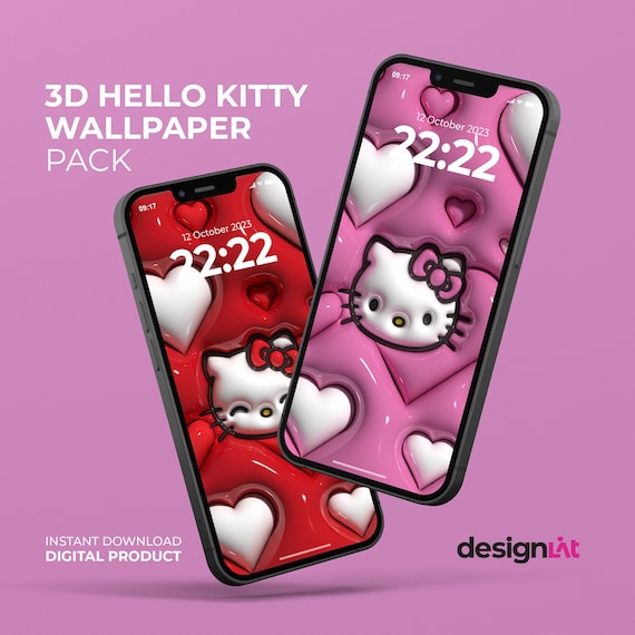 3D Aesthetic Kitty Phone Wallpaper 3D Android Ios iPhone 