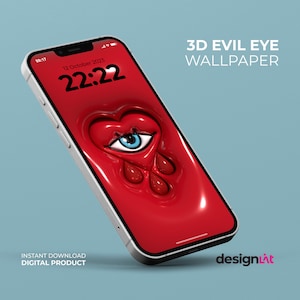 3D Evil Eye Aesthetic Wallpaper for Mobile Phone | 3D Evil Eye Protection Samsung Android iOS iPhone Wallpaper Bundle | Lock Screen