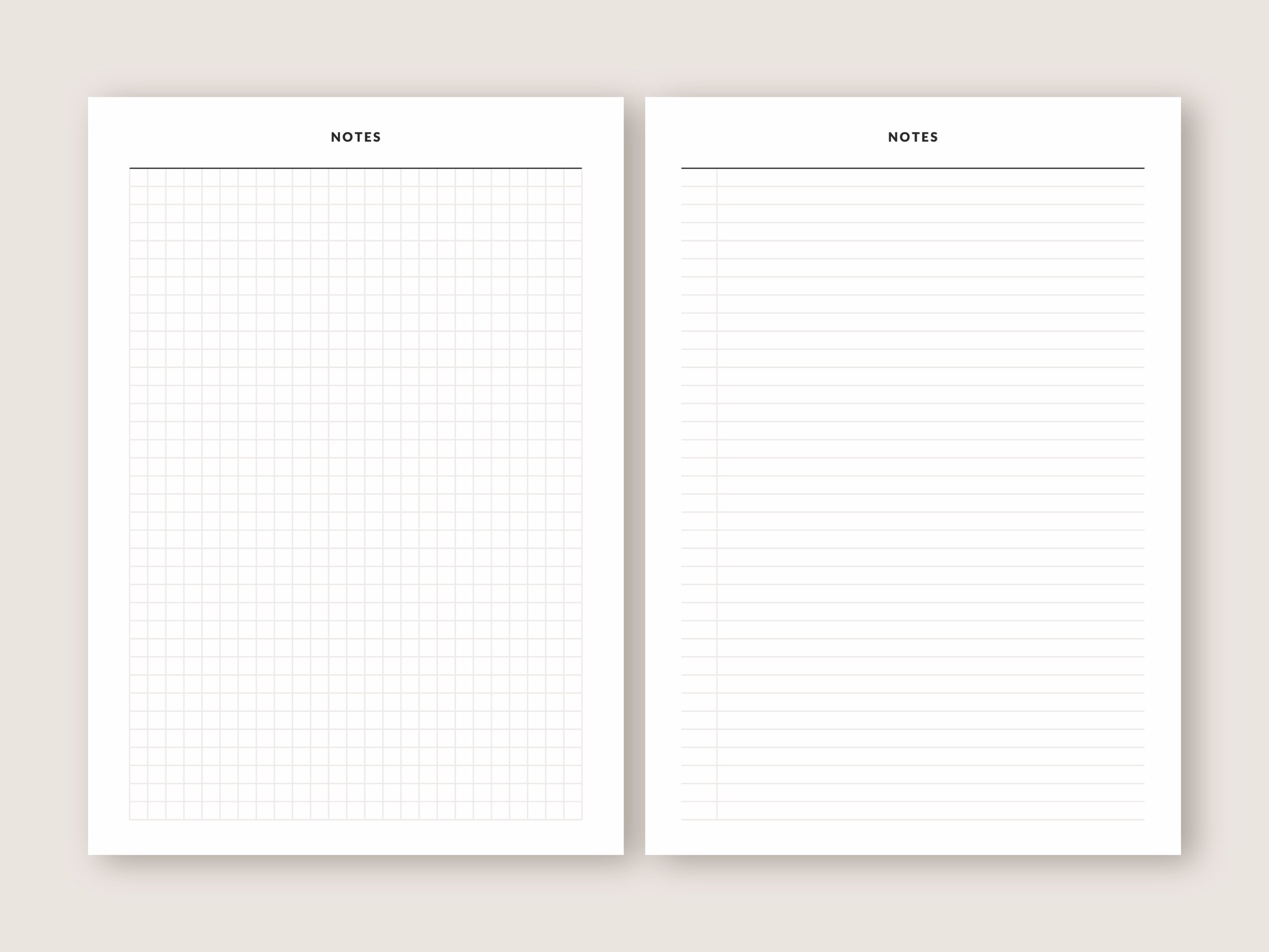 Printable Notes Dotted, Lined and Graph Paper to Do Lists A4, US Letter ...
