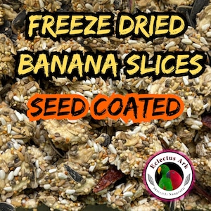 Seed-Coated Freeze-Dried Banana Slices – 100% Natural Treat for Birds & Small Pets