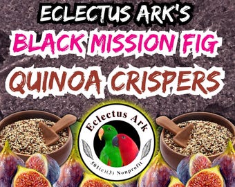 Bacs à légumes noirs Mission Fig et quinoa pour perroquets, aras, cacatoès - Gâteries santé pour oiseaux