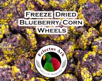 Freeze Dried Blueberry Corn Wheels for Parrots – Antioxidant-Rich Treats for All Parrot Species