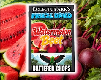 Freeze-Dried Watermelon Beet Battered Chops for Parrots – Natural Fruit Veggie Treat