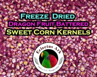 Gâterie lyophilisée aux fruits du dragon et au maïs sucré pour perroquets : collation entièrement naturelle pour perruches
