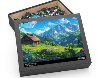 Puzzles, Berghütte, Berghütte, Puzzles zum Entspannen (120, 252, 500 Teile)