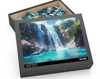 Puzzles, Friedlicher Wasserfall, entspannende Puzzles (120, 252, 500 Teile)