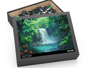 Puzzles, Friedlicher Wasserfall, entspannende Puzzles (120, 252, 500 Teile)