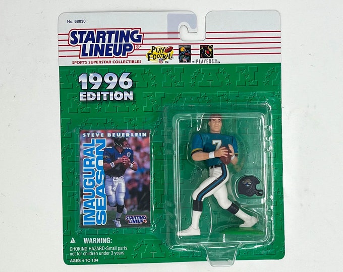 Vintage 1996 NFL Starting Lineup Steve Beuerlein Jaguars Action Figure and Card