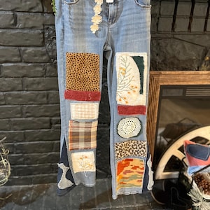jeans patchwork riciclati