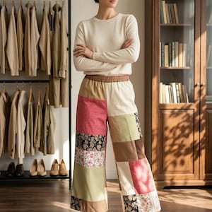 Brand new patchwork hand sewn with the perfect coordinating fabrics . These are the most comfortable lightweight capri pants you will find.