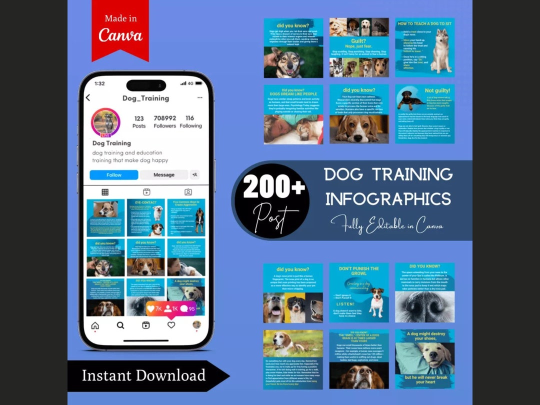 Dog Training Social Media Template Dog Training Infographic Instagram