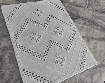 Hardanger embroidery tablecloth doily