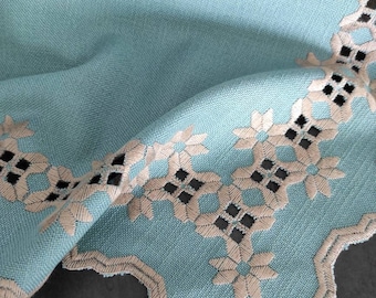 Hardanger embroidery tablecloth doily
