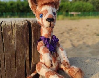 Handmade Giraffe Plush: OOAK Teddy Bear Collectible