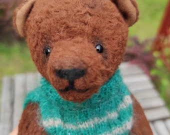 Handmade Viscose Teddy Bear: Collectible OOAK Artist Toy