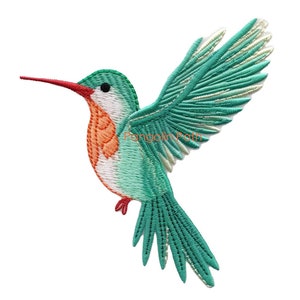 Kolibri Aufkleber, Vogel Aufkleber, Gestickter Design Aufkleber, Naturliebhaber Aufkleber