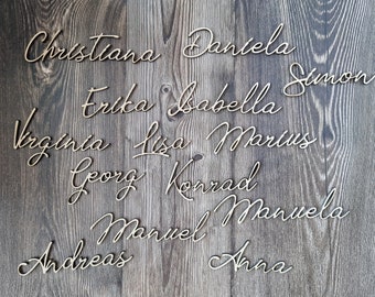 Cartel de mesa de boda de madera - tarjeta de lugar placa de nombre de madera - precio por nombre