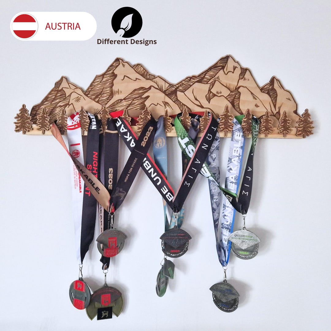 Support Médailles Mural Porte-médailles Sportif SUPERDANT 30cm - Support Mural Pour Récompenses Porte-médailles Antidérapant 6 Crochets